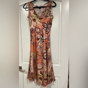 NWOT Komarov Lace Crinkle Dress Small Pink Orange
